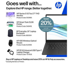 HP 14-ep2500sa 14" Laptop - Intel® N150, 128 GB UFS, Jet Black